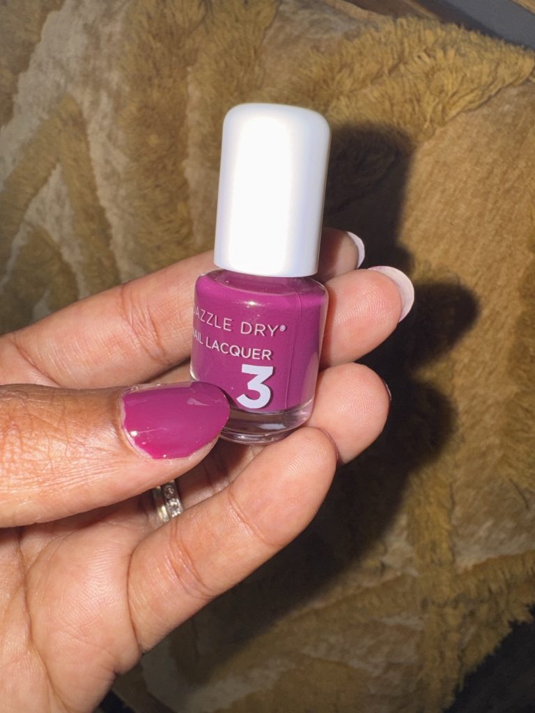 Dazzle Dry mini bottle size in hand